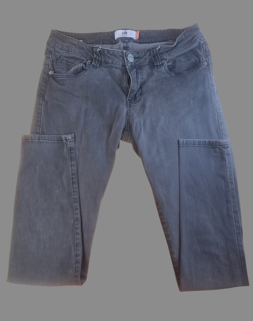 Cabi Super Skinny Jeans Size 6 Faded Black Gray Denim Mid Rise Comfort Stretch